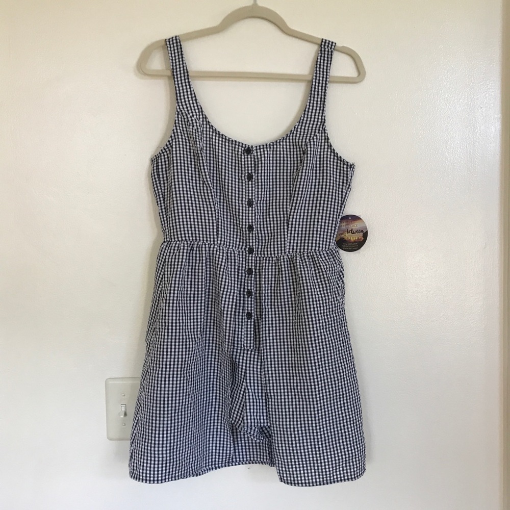 Black and white checkered romper